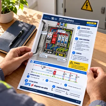 Fichas impressas na bancada de trabalho