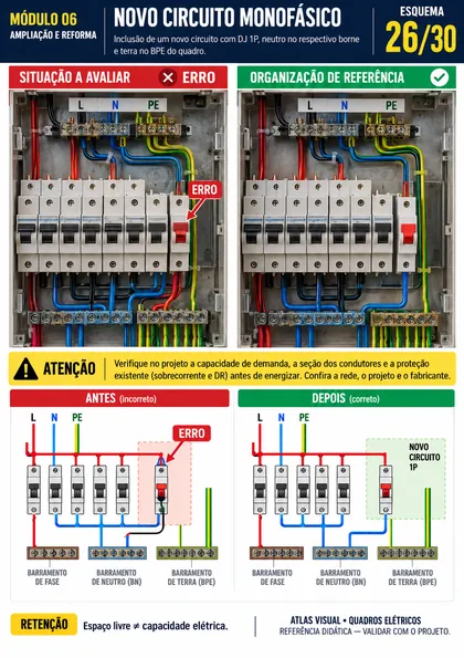 Esquema de ligação — Circuitos de iluminação e tomadas